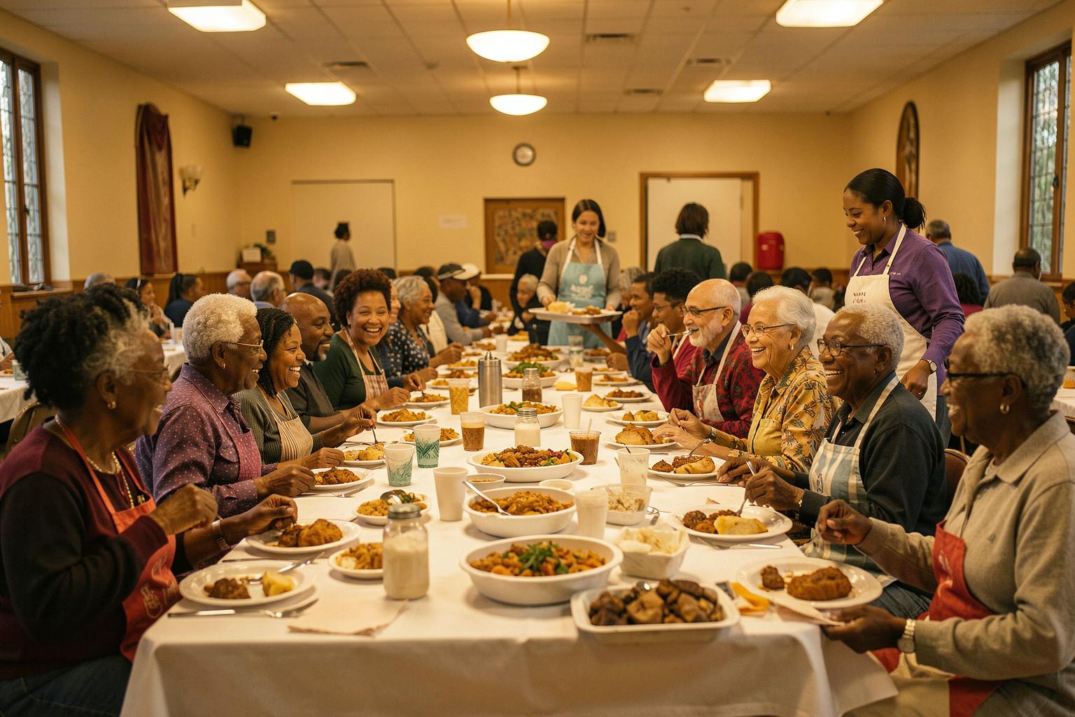 Community Dinners — Hot meals, no questions asked — everyone is welcome at the table.